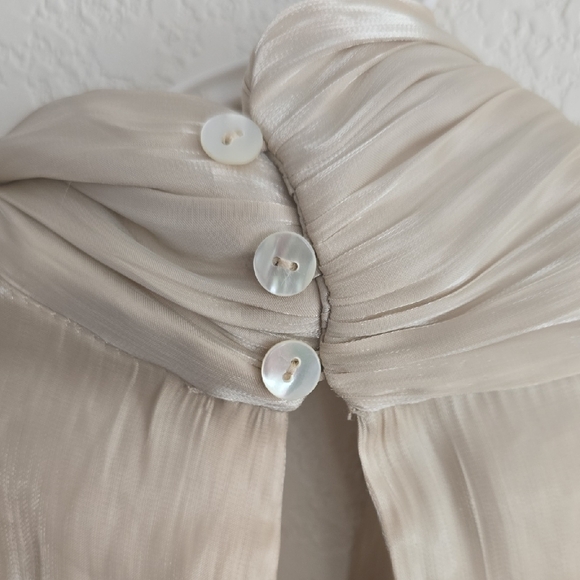 Mango Cream Tie-Neck Blouse - Picture 4 of 5